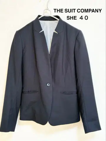 새상품급 THE SUIT COMPANY 40 네이비 노카라 정장 자켓