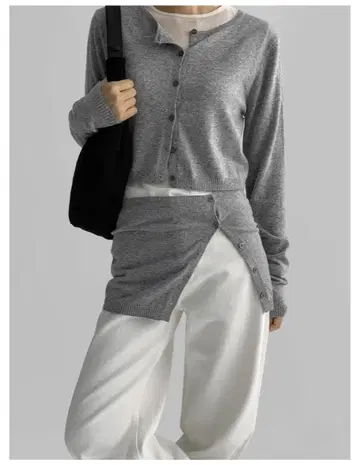 그레이 니트 가디건 긴팔 2세트 한국 codibook