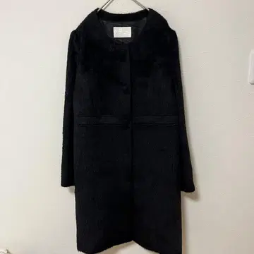 내추럴 뷰티 노카라 코트 알파카 혼방 샤기 빅 사이즈 17