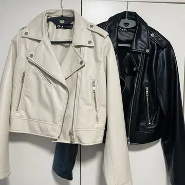 ZARA 라이더 자켓 2벌 세트 블랙 화이트