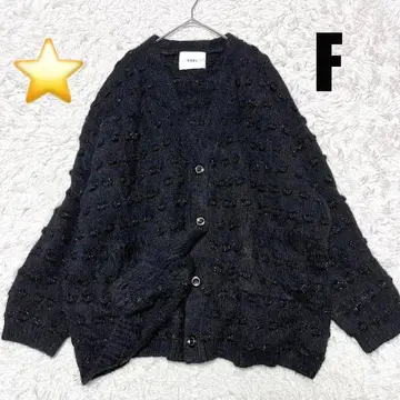 COEL 코엘 라메 주얼 빅 가디건 오버 사이즈 블랙 F