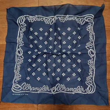 80s 빈티지 Wrangler 미국제 한쪽 귀 밧줄 문자 로고 반다나