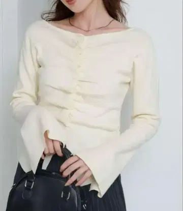 상의 프론트 개더 가디건 니트 kastane 카스타네