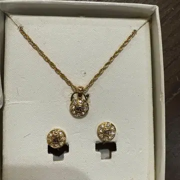 NINA RICCI 니나리치 골드 목걸이 귀찌 3종 세트