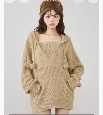 케이블 DD 로고 V넥 니트 후디 다리치 darich