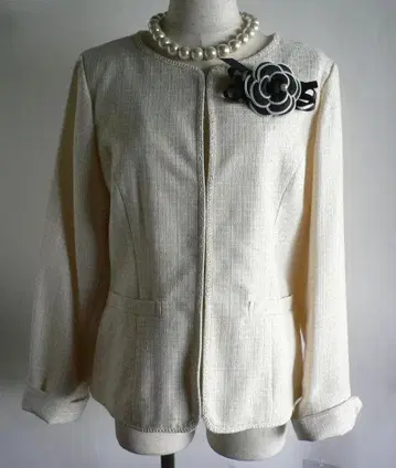 새상품 15호 베이지 노카라 트위드 자켓 졸업식 입학식 포멀 세레모니