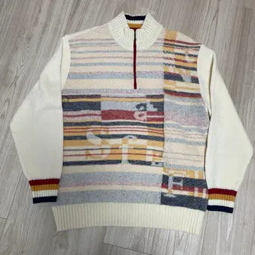 산타페 하프 지퍼 모크넥 니트 스웨터