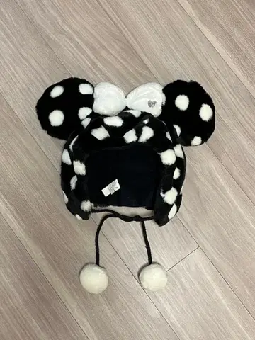 미키풍 물방울 패턴 플리스 모자