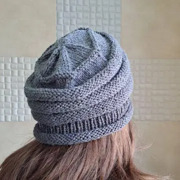 다크 그레이 니트 모자 프리 사이즈