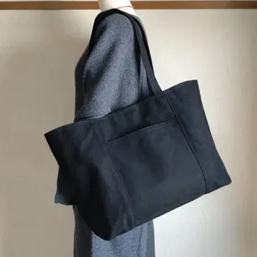 숄더 토트백 앞 P 9.5호 캔버스 블랙 455514