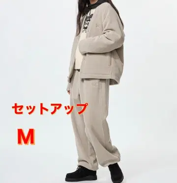 유니클로 니들스 플리스 셋업 M 베이지 미사용 새상품