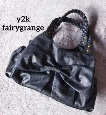 y2k 페어리 그런지 백 모리걸 리본 스터드 가죽