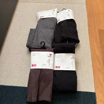 UNIQLO 리브 슬릿 레깅스 M 10분 길이 L 4개 세트