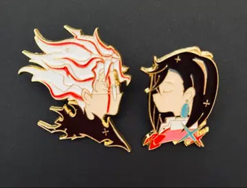 단단단 핀 배지 2개 오카룬 & 복숭아