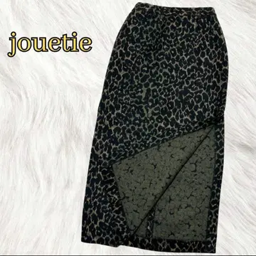 새상품급 쥬에티 레오파드 롱 스커트 레오파드 무늬 슬릿