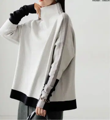 antiqua 더블 샤가드 배색 니트