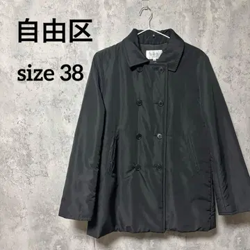 AREA FREE 블랙 더블 브레스트 코트 38 자유구