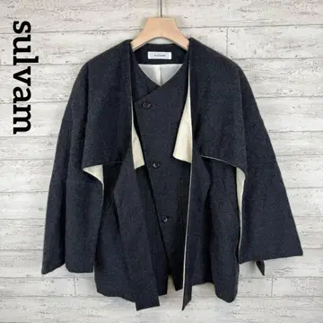 sulvam 변형 레이어드 울 판초