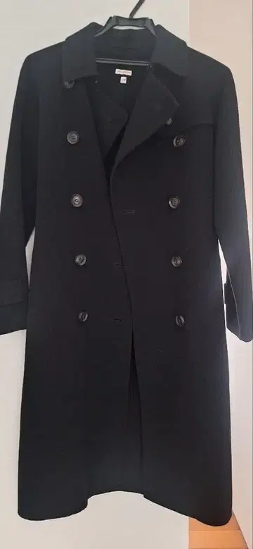 새상품급 캐시미어 100% 드레스 테리아 롱 트렌치코트 네이비 34 고급