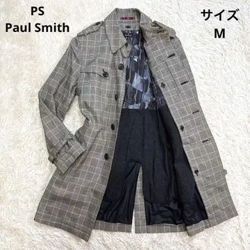 [ 새상품급 ] 폴스미스 스텐카라 코트 라이너 벨트 체크 그레이 M