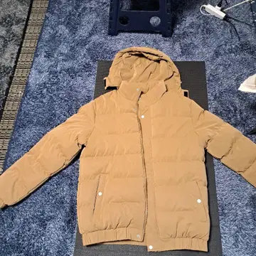 베이지 후드 부착 다운 자켓 42 XL