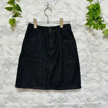 마일드 매너 시마무라 블랙 데님 미니 스커트 [ M ] 허리밴딩 여름