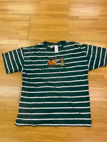 디즈니 티몬&품바 자수 보더 T셔츠 XL