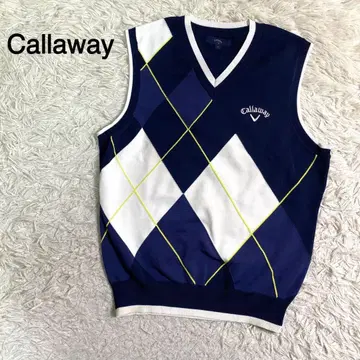 Callaway 네이비 컬러 로고 자수 니트 베스트