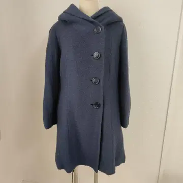 마리무라 블루 그레이 울 롱 코트 모헤어 혼방 M/L 사이즈