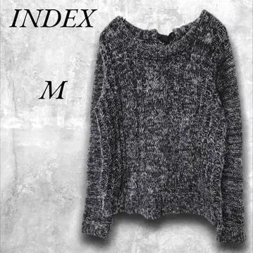 INDEX 인덱스 월드 백리본 니트 M 그레이 x 네이비