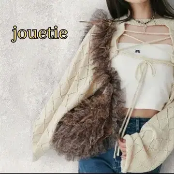 새상품급 jouetie 튤 숄더백 레오파드 무늬