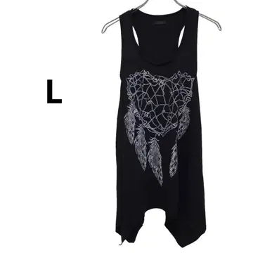 탱크탑 블랙 장미 슬리브리스 롱 민소매 해골 스컬