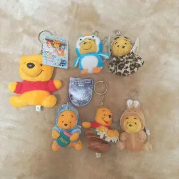 곰돌이 푸 봉제 인형 키링 6개 세트