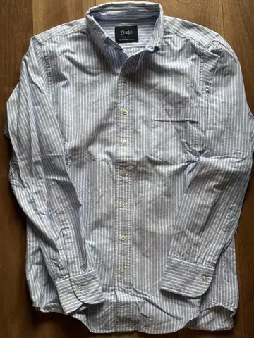 Drake's BD 셔츠 스트라이프 패턴 색스 블루 39