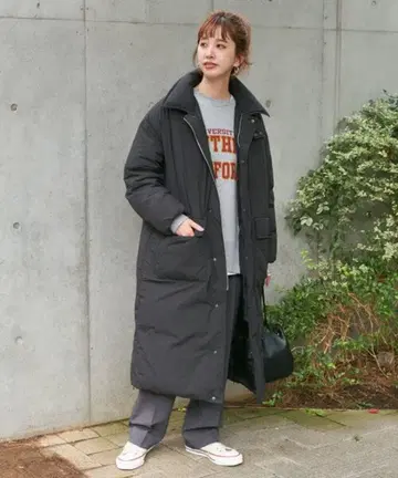 B.C STOCK [Simplicite] 스텐칼라 다운 코트 블랙