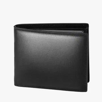 남성용 천연 가죽 접이식 지갑 블랙 안티스키밍 블랙 동전 지갑 카드 수납