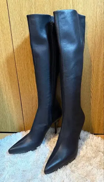 미사용 새상품 롱 부츠 L 사이즈 블랙 COMEX 힐에 스톤