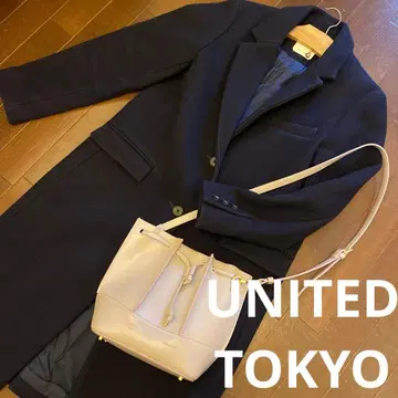 UNITED TOKYO 멜톤 체스터 코트 캐시미어 혼방 네이비