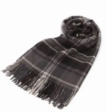 [ 사용 2회 ] 캐시미어 스톨 / 그레이 체크