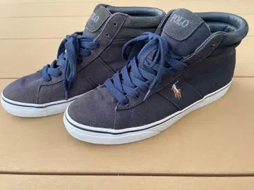 POLO 네이비 하이컷 스니커즈