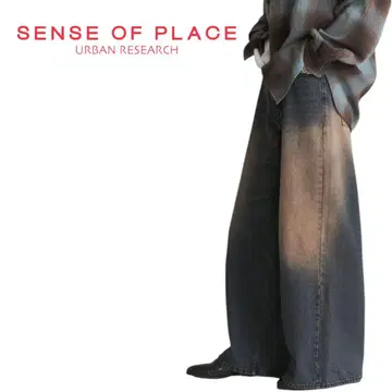 SENSE OF PLACE 빈티지 라이크 데님 와이드 팬츠 L