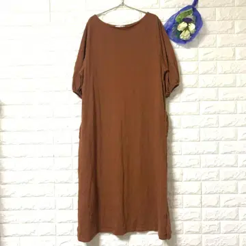 La-BEU 5부 소매 벌룬 원피스 보트넥 빅사이즈 마터니티