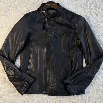 shama 카우 가죽 라이더 자켓 싱글 블랙