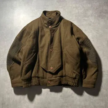 빈티지 울 절개 집업 디자인 레트로 블루종