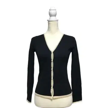 고급 스웨터 슬림 울 100 가디건 무지 V넥 포멀