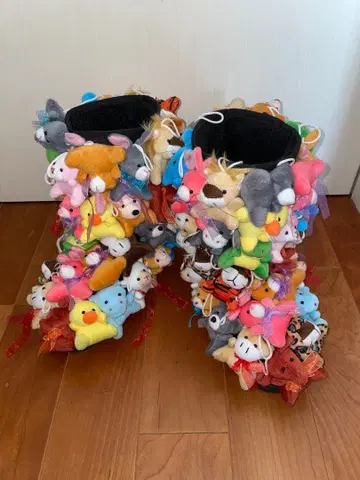 [초레어] 동물 봉제 인형 장식 부츠 Y2k 갸루 하라주쿠 해외 걸