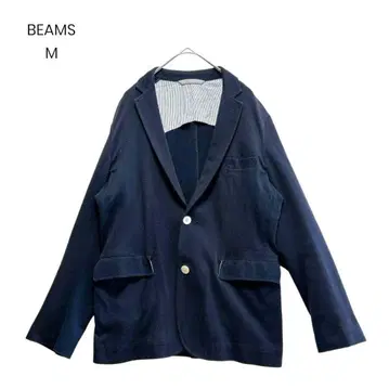 [ BEAMS ] 자켓 테일러드 네이비 코튼 혼방 M 1257