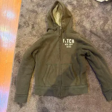 Abercrombie and Fitch 후드 부착 후드티 XL 카키
