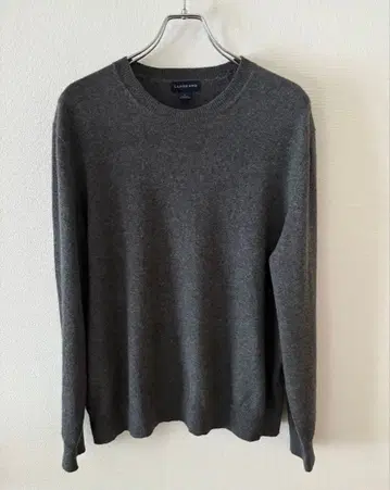 LANDS'END 캐시미어 100% 크루넥 그레이 스웨터