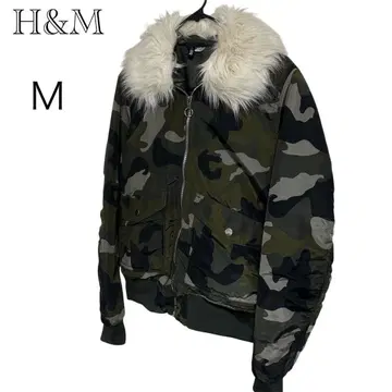 H&M 에이치앤엠 MA1 점퍼 카모 패턴 퍼 포함 M